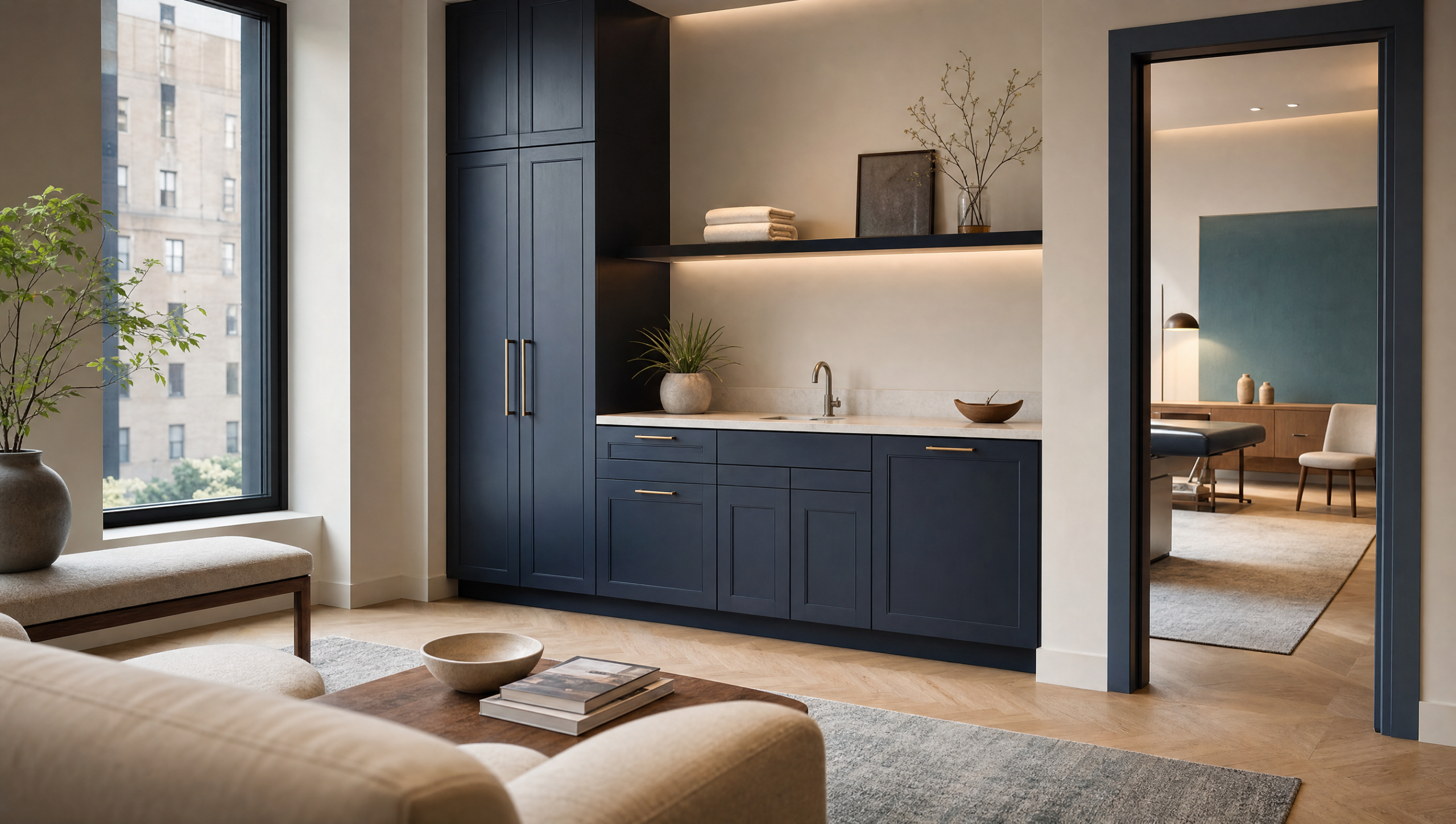 Calm consultation suite used as a decorative treatment-page visual