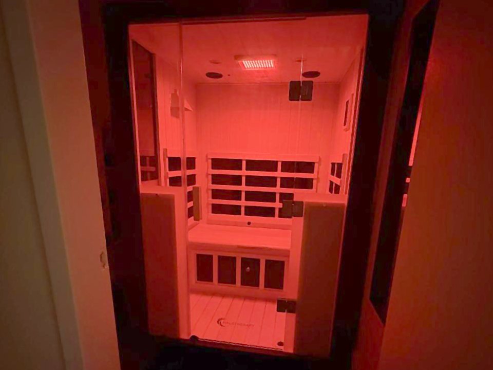 Infrared sauna with red light